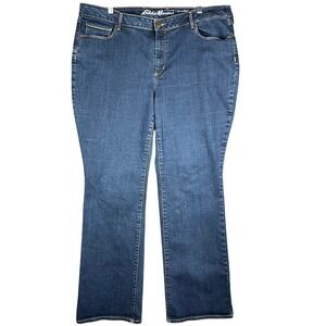 Eddie Bauer Bootcut Jeans Women 20 Dark Wash Curvy Fit Mid Rise Denim